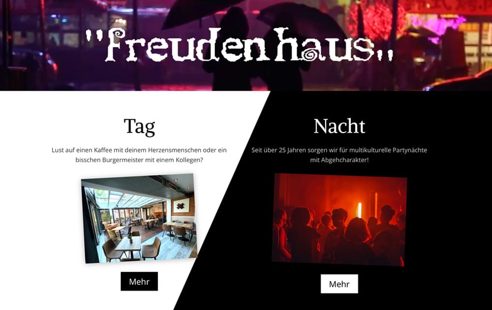 Referenzbild Webdesign Café freudenhaus Bocholt